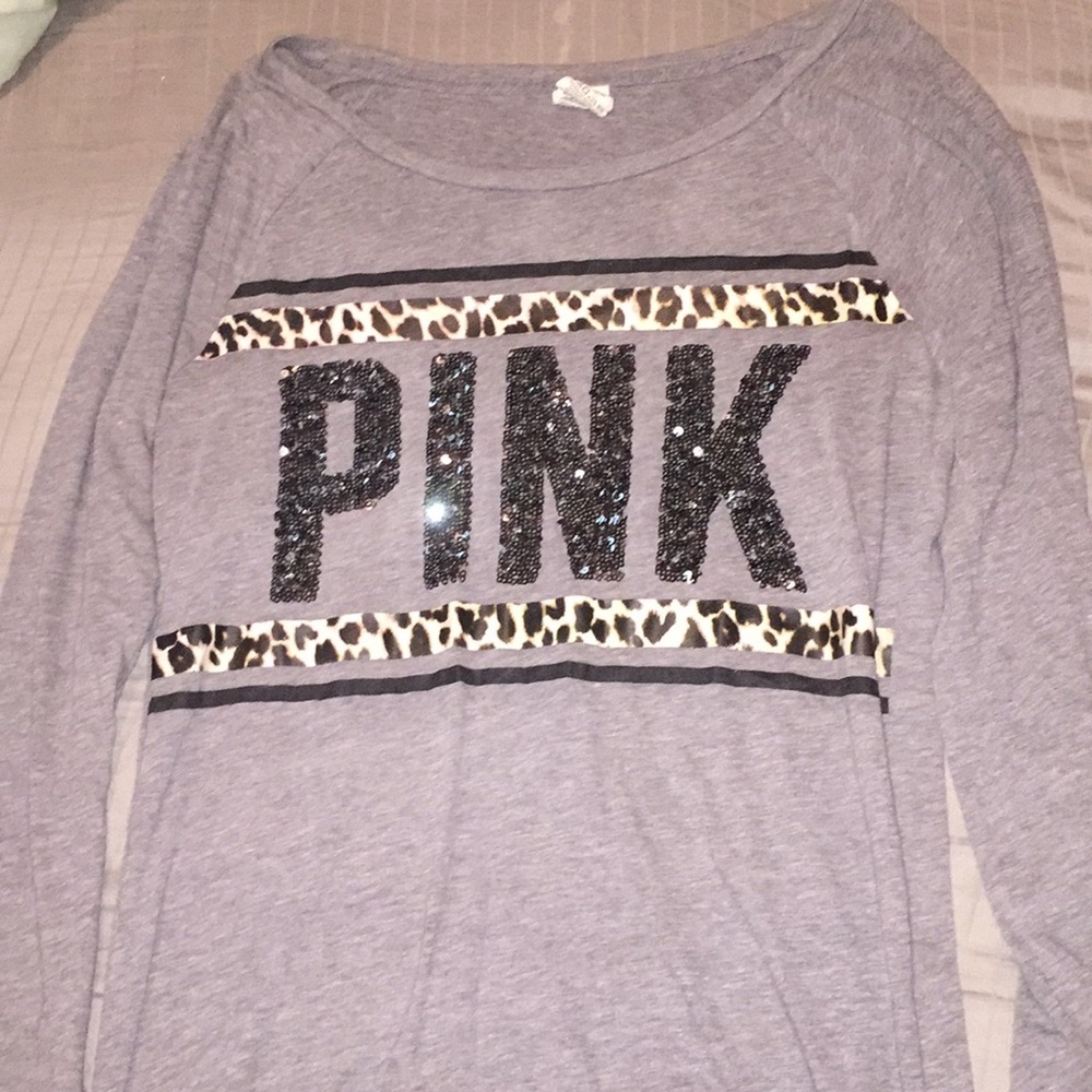 Pink long sleeve blouse.